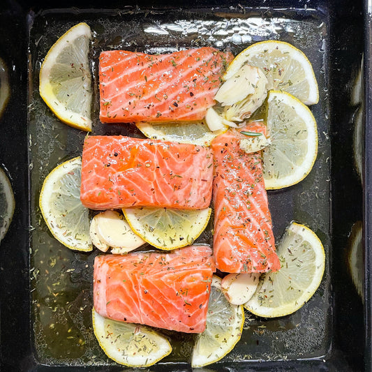 Salmon with Brown Rice and Steamed Vegetables