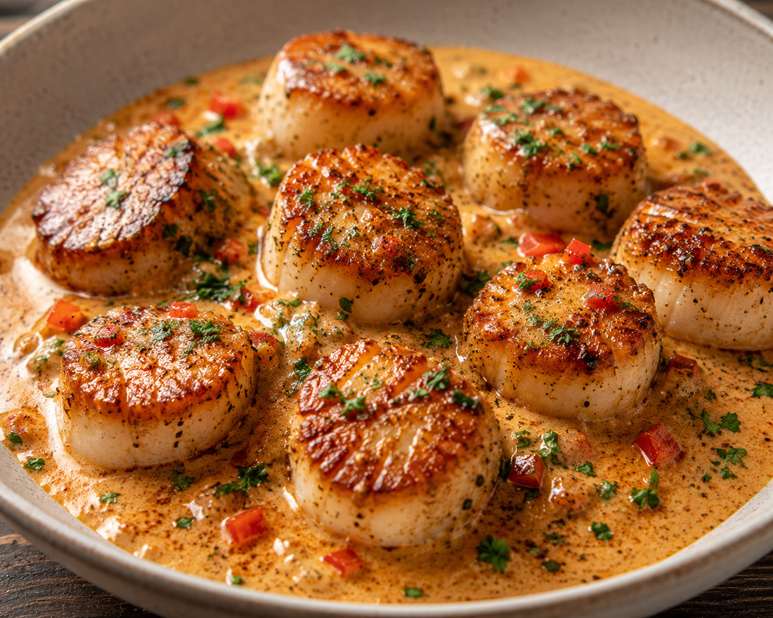 Seared Scallops with Creamy Cajun Sauce