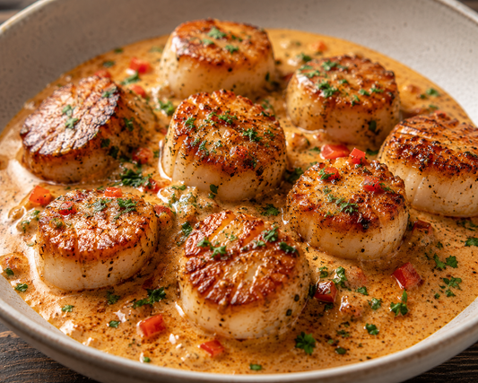 Seared Scallops with Creamy Cajun Sauce
