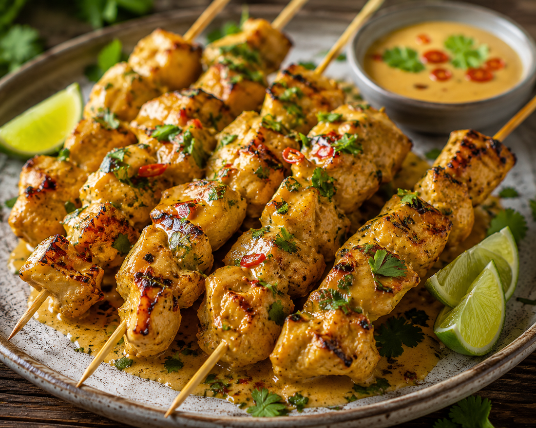 Coconut Curry Chicken Skewers