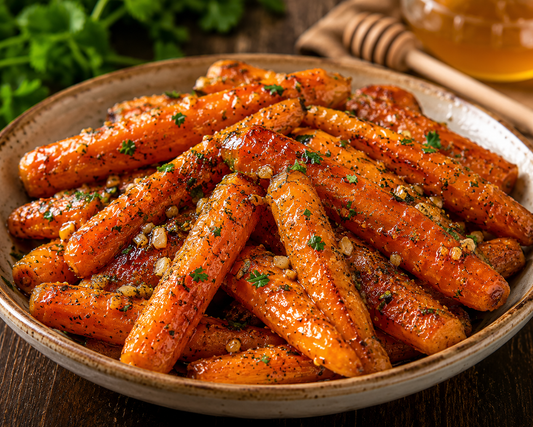 Honey Garlic Roasted Carrots