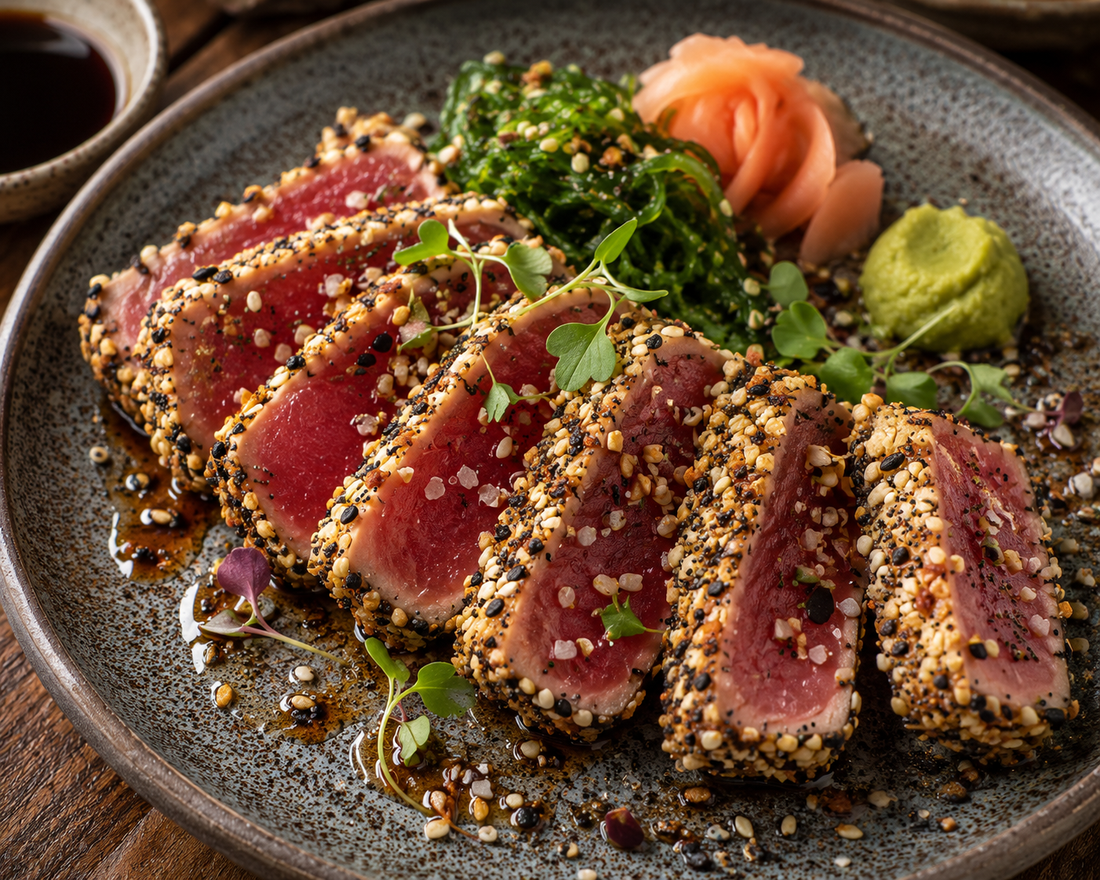 Everything Bagel crusted Tuna Tataki