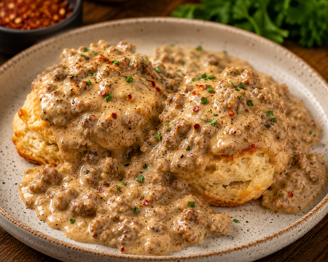 Spicy Biscuits and Gravy