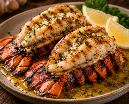 Grilled Garlic Butter Lobster Tails