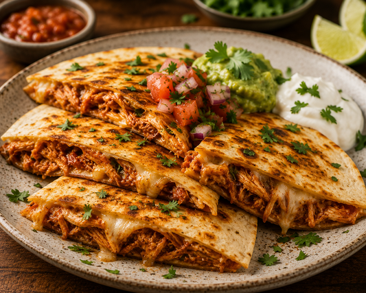 Shredded Chipotle Chicken Quesadillas