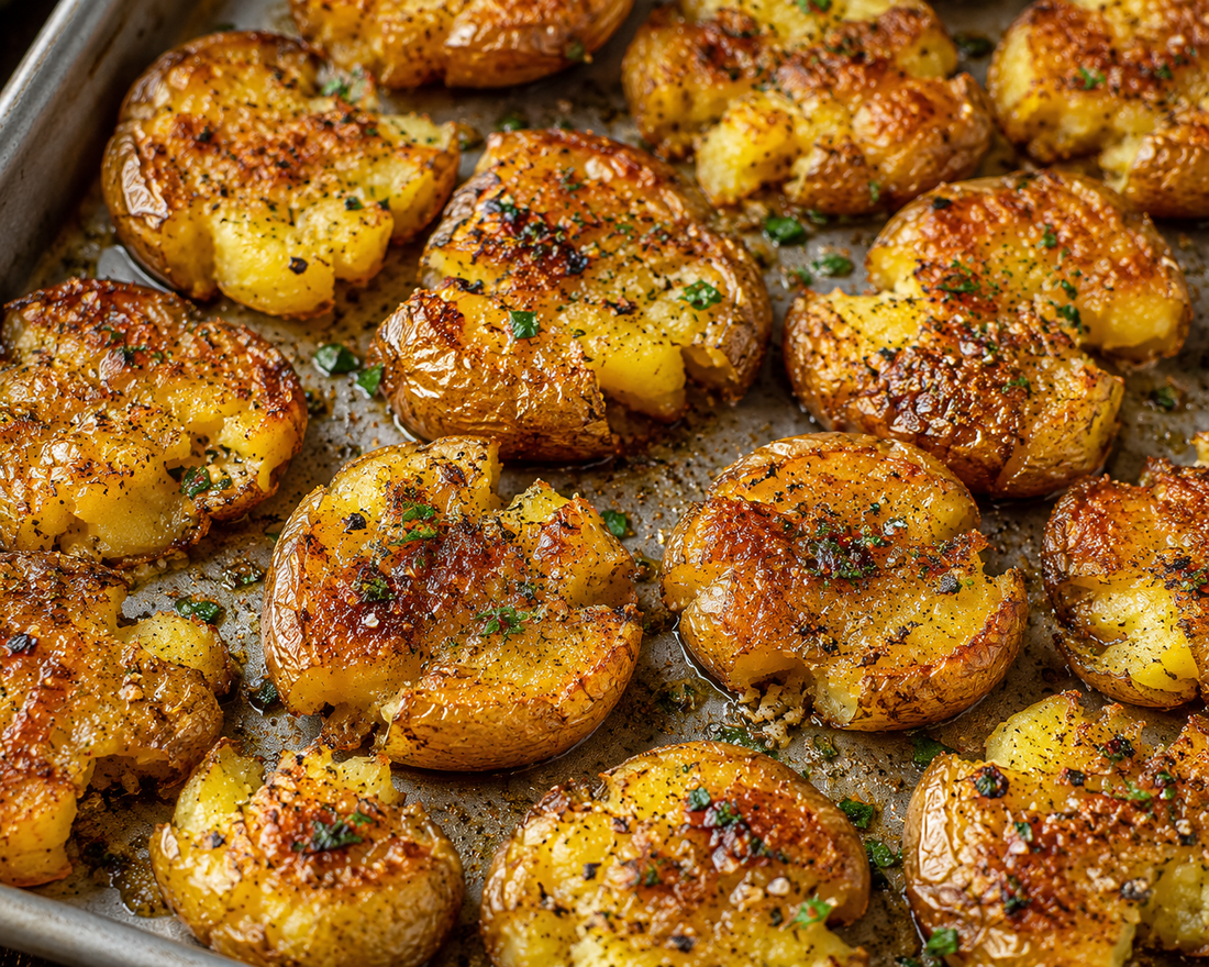 Crispy Greek Smashed Potatoes