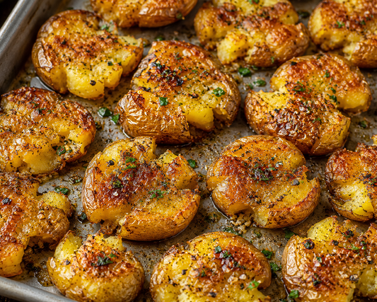 Crispy Greek Smashed Potatoes
